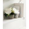 imageKate and Laurel Arietta Modern Glam 2Tier Wood and Metal Shelf 24 x 7 x 16 White and Silver Contemporary Decorative Wall Shelves for OverTheToilet Storage and DisplaySilverWhite