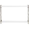 imageKate and Laurel Arietta Modern Glam 2Tier Wood and Metal Shelf 24 x 7 x 16 White and Silver Contemporary Decorative Wall Shelves for OverTheToilet Storage and DisplaySilverWhite