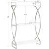 imageKate and Laurel Arietta Modern Glam 2Tier Wood and Metal Shelf 24 x 7 x 16 White and Silver Contemporary Decorative Wall Shelves for OverTheToilet Storage and DisplaySilverWhite