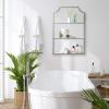 imageKate and Laurel Ciel Modern Glam Wide TwoTier Wall Shelf 24 x 20 Bronze Tiered Bathroom Shelves for Over The Toilet Storage or Bedroom Makeup OrganizerSilver