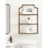 imageKate and Laurel Ciel Modern Glam Wide TwoTier Wall Shelf 24 x 20 Bronze Tiered Bathroom Shelves for Over The Toilet Storage or Bedroom Makeup OrganizerBronze