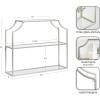 imageKate and Laurel Ciel Modern Glam Wide TwoTier Wall Shelf 24 x 20 Bronze Tiered Bathroom Shelves for Over The Toilet Storage or Bedroom Makeup OrganizerSilver