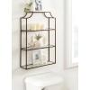 imageKate and Laurel Ciel Modern Glam Wide TwoTier Wall Shelf 24 x 20 Bronze Tiered Bathroom Shelves for Over The Toilet Storage or Bedroom Makeup OrganizerBronze