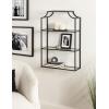 imageKate and Laurel Ciel Modern Glam Wide TwoTier Wall Shelf 24 x 20 Bronze Tiered Bathroom Shelves for Over The Toilet Storage or Bedroom Makeup OrganizerBlack