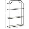 imageKate and Laurel Ciel Modern Glam Wide TwoTier Wall Shelf 24 x 20 Bronze Tiered Bathroom Shelves for Over The Toilet Storage or Bedroom Makeup OrganizerBlack