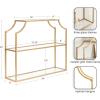 imageKate and Laurel Ciel Modern Glam Wide TwoTier Wall Shelf 24 x 20 Bronze Tiered Bathroom Shelves for Over The Toilet Storage or Bedroom Makeup OrganizerGold