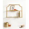 imageKate and Laurel Ciel Modern Glam Wide TwoTier Wall Shelf 24 x 20 Bronze Tiered Bathroom Shelves for Over The Toilet Storage or Bedroom Makeup OrganizerGold
