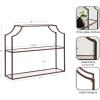 imageKate and Laurel Ciel Modern Glam Wide TwoTier Wall Shelf 24 x 20 Bronze Tiered Bathroom Shelves for Over The Toilet Storage or Bedroom Makeup OrganizerBronze