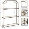 imageKate and Laurel Ciel Modern Glam Wide TwoTier Wall Shelf 24 x 20 Bronze Tiered Bathroom Shelves for Over The Toilet Storage or Bedroom Makeup OrganizerBronze