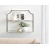 imageKate and Laurel Ciel Modern Glam Wide TwoTier Wall Shelf 24 x 20 Bronze Tiered Bathroom Shelves for Over The Toilet Storage or Bedroom Makeup OrganizerSilver