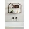imageKate and Laurel Ciel Modern Glam Wide TwoTier Wall Shelf 24 x 20 Bronze Tiered Bathroom Shelves for Over The Toilet Storage or Bedroom Makeup OrganizerBronze