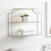 imageKate and Laurel Ciel Modern Glam Wide TwoTier Wall Shelf 24 x 20 Bronze Tiered Bathroom Shelves for Over The Toilet Storage or Bedroom Makeup OrganizerSilver