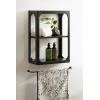 imageKate and Laurel Dahl Modern Mango Wood Tiered Wall Shelf 18 x 7 x 22 Black Decorative Over The Toilet Shelf for Use as Bathroom Storage or Living Room Display ShelvingBlack