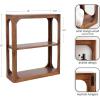 imageKate and Laurel Dahl Modern Mango Wood Tiered Wall Shelf 18 x 7 x 22 Black Decorative Over The Toilet Shelf for Use as Bathroom Storage or Living Room Display ShelvingWalnut Brown