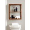 imageKate and Laurel Dahl Modern Mango Wood Tiered Wall Shelf 18 x 7 x 22 Black Decorative Over The Toilet Shelf for Use as Bathroom Storage or Living Room Display ShelvingWalnut Brown