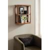 imageKate and Laurel Dahl Modern Mango Wood Tiered Wall Shelf 18 x 7 x 22 Black Decorative Over The Toilet Shelf for Use as Bathroom Storage or Living Room Display ShelvingWalnut Brown