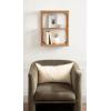 imageKate and Laurel Dahl Modern Mango Wood Tiered Wall Shelf 18 x 7 x 22 Black Decorative Over The Toilet Shelf for Use as Bathroom Storage or Living Room Display ShelvingNatural