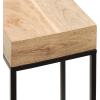 imageKate and Laurel Karlsen Modern Faux Marble and Metal Narrow Side Table 16 x 8 x 24 White and Gray Gunmetal Minimal Slim End Table for Use as Bedroom Nightstand or Entryway AccentNaturalBlack