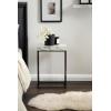 imageKate and Laurel Karlsen Modern Faux Marble and Metal Narrow Side Table 16 x 8 x 24 White and Gray Gunmetal Minimal Slim End Table for Use as Bedroom Nightstand or Entryway AccentWhitePewter