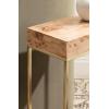 imageKate and Laurel Karlsen Modern Faux Marble and Metal Narrow Side Table 16 x 8 x 24 White and Gray Gunmetal Minimal Slim End Table for Use as Bedroom Nightstand or Entryway AccentNaturalGold