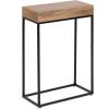 imageKate and Laurel Karlsen Modern Faux Marble and Metal Narrow Side Table 16 x 8 x 24 White and Gray Gunmetal Minimal Slim End Table for Use as Bedroom Nightstand or Entryway AccentNaturalBlack