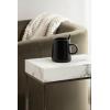 imageKate and Laurel Karlsen Modern Faux Marble and Metal Narrow Side Table 16 x 8 x 24 White and Gray Gunmetal Minimal Slim End Table for Use as Bedroom Nightstand or Entryway AccentWhitePewter