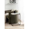imageKate and Laurel Karlsen Modern Faux Marble and Metal Narrow Side Table 16 x 8 x 24 White and Gray Gunmetal Minimal Slim End Table for Use as Bedroom Nightstand or Entryway AccentWhitePewter