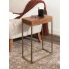 imageKate and Laurel Karlsen Modern Faux Marble and Metal Narrow Side Table 16 x 8 x 24 White and Gray Gunmetal Minimal Slim End Table for Use as Bedroom Nightstand or Entryway AccentWalnut BrownGold