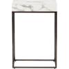 imageKate and Laurel Karlsen Modern Faux Marble and Metal Narrow Side Table 16 x 8 x 24 White and Gray Gunmetal Minimal Slim End Table for Use as Bedroom Nightstand or Entryway AccentWhitePewter