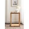 imageKate and Laurel Keating Modern Rectangle Mango Wood End Table 16 x 10 x 24 Clear Glass and Black Decorative Contemporary Ribbed Glass Side Table for Bedroom Nightstand or Living Room AccentNatural