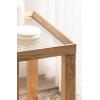 imageKate and Laurel Keating Modern Rectangle Mango Wood End Table 16 x 10 x 24 Clear Glass and Black Decorative Contemporary Ribbed Glass Side Table for Bedroom Nightstand or Living Room AccentNatural