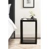 imageKate and Laurel Keating Modern Rectangle Mango Wood End Table 16 x 10 x 24 Clear Glass and Black Decorative Contemporary Ribbed Glass Side Table for Bedroom Nightstand or Living Room AccentBlack