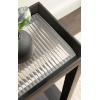 imageKate and Laurel Keating Modern Rectangle Mango Wood End Table 16 x 10 x 24 Clear Glass and Black Decorative Contemporary Ribbed Glass Side Table for Bedroom Nightstand or Living Room AccentBlack