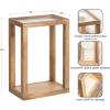 imageKate and Laurel Keating Modern Rectangle Mango Wood End Table 16 x 10 x 24 Clear Glass and Black Decorative Contemporary Ribbed Glass Side Table for Bedroom Nightstand or Living Room AccentNatural