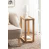 imageKate and Laurel Keating Modern Rectangle Mango Wood End Table 16 x 10 x 24 Clear Glass and Black Decorative Contemporary Ribbed Glass Side Table for Bedroom Nightstand or Living Room AccentNatural