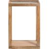 imageKate and Laurel Keating Modern Rectangle Mango Wood End Table 16 x 10 x 24 Clear Glass and Black Decorative Contemporary Ribbed Glass Side Table for Bedroom Nightstand or Living Room AccentNatural