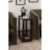 imageKate and Laurel Keating Modern Rectangle Mango Wood End Table 16 x 10 x 24 Clear Glass and Black Decorative Contemporary Ribbed Glass Side Table for Bedroom Nightstand or Living Room AccentBlack