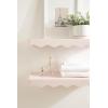 imageKate and Laurel Maida Modern Decorative Wavy Wall Floating Shelves Set of 2 24 x 8 Pink Functional Scalloped Kitchen and Bathroom Shelves for Above Toilet or Cute Nursery Bookshelves