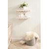 imageKate and Laurel Maida Modern Decorative Wavy Wall Floating Shelves Set of 2 24 x 8 Pink Functional Scalloped Kitchen and Bathroom Shelves for Above Toilet or Cute Nursery Bookshelves