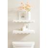 imageKate and Laurel Maida Modern Decorative Wavy Wall Floating Shelves Set of 2 24 x 8 White Functional Scalloped Kitchen and Bathroom Shelves for Above Toilet or Cute Nursery Bookshelves
