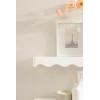 imageKate and Laurel Maida Modern Decorative Wavy Wall Floating Shelves Set of 2 24 x 8 White Functional Scalloped Kitchen and Bathroom Shelves for Above Toilet or Cute Nursery Bookshelves