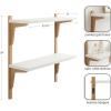 imageKate and Laurel Meridien Modern TwoTier Wooden Shelves 24 x 8 x 24 White and Gold Stunning Tiered Wall Shelf for Storage and Display as Cute Nursery Shelving or Bedroom Storage