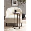 imageKate and Laurel Natalli Modern Glam Oval CTable 14 x 9 x 28 White Marble and Gray Gunmetal Elegant CShaped Side Table with Marble Tabletop and Space Saving DesignWhitePewter