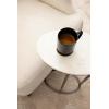 imageKate and Laurel Natalli Modern Glam Oval CTable 14 x 9 x 28 White Marble and Gray Gunmetal Elegant CShaped Side Table with Marble Tabletop and Space Saving DesignWhitePewter