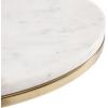 imageKate and Laurel Natalli Modern Glam Oval CTable 14 x 9 x 28 White Marble and Gray Gunmetal Elegant CShaped Side Table with Marble Tabletop and Space Saving DesignGold