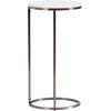 imageKate and Laurel Natalli Modern Glam Oval CTable 14 x 9 x 28 White Marble and Gray Gunmetal Elegant CShaped Side Table with Marble Tabletop and Space Saving DesignWhitePewter