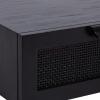 imageKate and Laurel Ori Transitional Cane Rattan Floating Side Table with PullOut Storage Drawer 18x13x6 BlackBlack