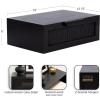 imageKate and Laurel Ori Transitional Cane Rattan Floating Side Table with PullOut Storage Drawer 18x13x6 BlackBlack