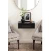 imageKate and Laurel Ori Transitional Cane Rattan Floating Side Table with PullOut Storage Drawer 18x13x6 BlackBlack