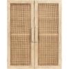 imageKate and Laurel Ori Transitional Cane TwoDoor Wall Cabinet 22 x 7 x 28 Natural Wood Decorative Rattan OverTheToilet Storage Cabinet with Three Shelves for Bathroom Decor or Living Room Display